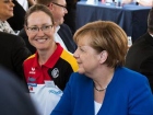 Vizepräsident Lars Bathke und und Lisa Unruh treffen sich mit Kanzlerin Merkel 