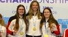 Foto: DSB / Freuten sich zum Auftakt der Junioren-Wettkämpfe über Team-Gold im Dreistellungskampf: Xenia Mund, Finja Rentmeister und Katrin Grabowski (v.l.).
