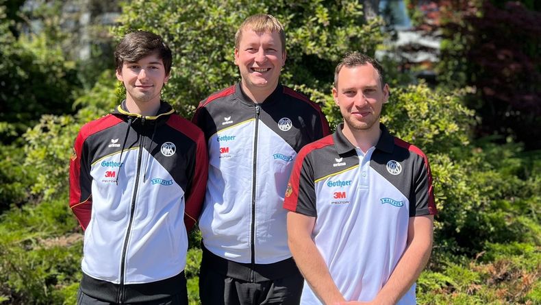 Foto: DSB / Das Männer-Trio Robin Walter, Christian Reitz und Philipp Grimm wird den DSB voraussichtlich bei der WM in Kairo mit der Luftpistole vertreten. Foto: DSB / Das Männer-Trio Robin Walter, Christian Reitz und Philipp Grimm wird den DSB voraussichtlich bei der WM in Kairo mit der Luftpistole vertreten.