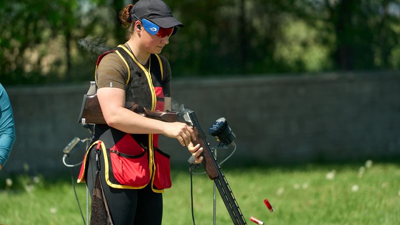 Foto: ISSF / Begann mit einer 25er Runde und lag am Ende mit 113 Treffern auf dem geteilten zweiten Platz bei den Trap-Frauen: Nadine Halwax. Foto: ISSF / Begann mit einer 25er Runde und lag am Ende mit 113 Treffern auf dem geteilten zweiten Platz bei den Trap-Frauen: Nadine Halwax.