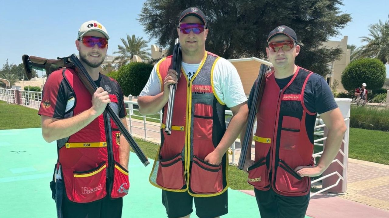 Foto: DSB / Vincent Haaga, Tilo Schreier und Sven Korte schossen in Doha stark, belohnten sich aber nicht mit dem erhofften Quotenplatz.