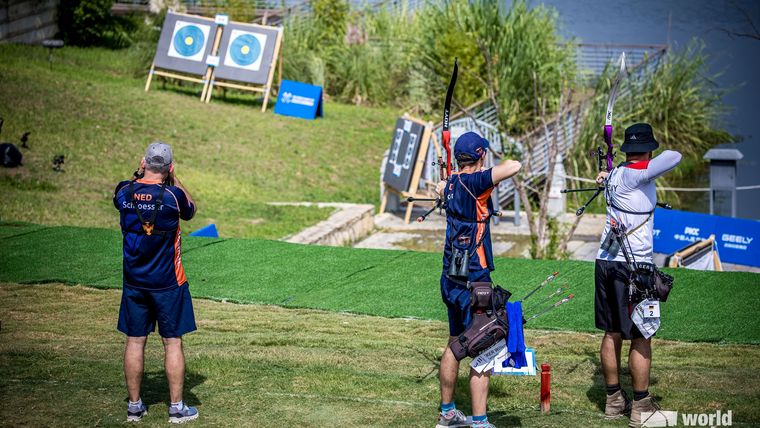 Foto: World Archery / Wieder dabei! Das Feldbogenschießen - hier mit Florian Unruh in Chengdu 2025 - wird auch beim Heimspiel 2029 in Karlsruhe im Wettkampfprogramm sein.