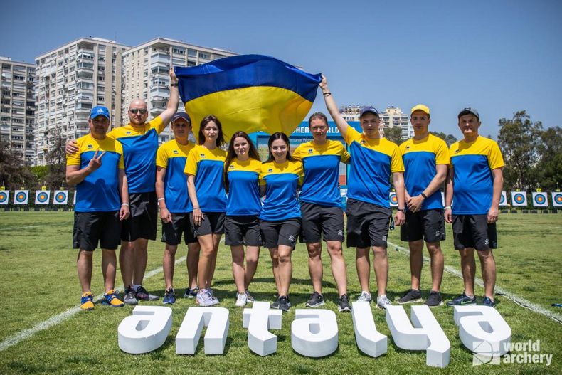Foto: World Archery / Ein Zeichen der Solidarität: Das ukrainische Bogen-Team kann - wie bereits in Antalya - an der EM dank vielfacher Unterstützung teilnehmen.