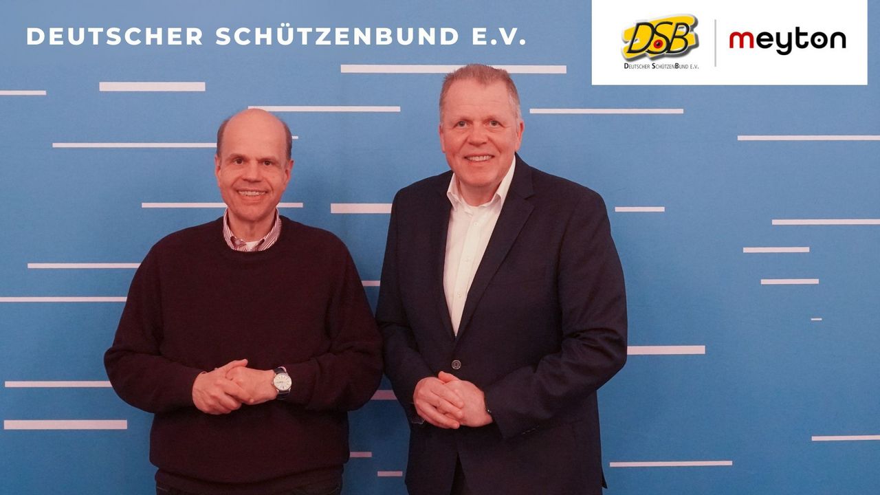 Foto: DSB / Thomas Mosene, Geschäftsführer MEYTON, und DSB-Bundesgeschäftsführer Jörg Brokamp freuen sich auf die weitere Zusammenarbeit.