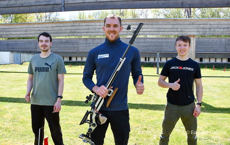 Foto: Eckhard Frerichs / Das EM-Team der Männer mit v.l. Dennis Welsch, Maximilian Dallinger und Max Braun.