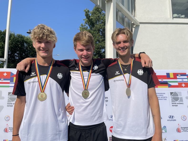 Foto: DSB / Die Goldjungs von Bukarest (v.l. Erik Linke, Mathias Kramer, Dominic Merkel)