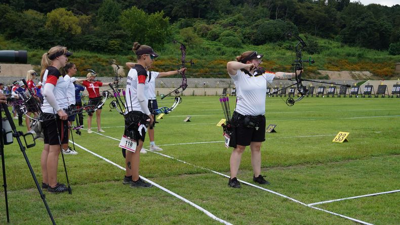 Foto: DSB / Das DSB-Frauenteam schoss stark im 1/12-Finale gegen die Französinnen, musste sich aber mit einem Ring geschlagen geben.