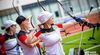 Foto: WA / Das Frauen-Trio Elisa Tartler, Michelle Kroppen und Elina Idensen (v.l.) belegte im Team-Wettbewerb in Shanghai den siebten Platz.