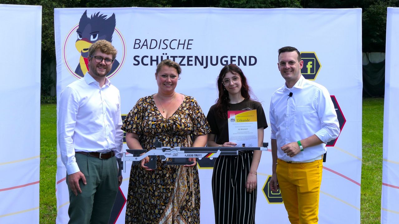 Foto: BSV / Im Rahmen der Kampagne "Jugend trifft" erhielt die SG Wiesloch ein LG 500 von Walther.