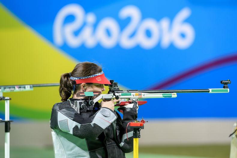 Bidl: ISSF / Barbara Engleder auf dem Weg zu Olympia-Gold in Rio de Janeiro 2016.