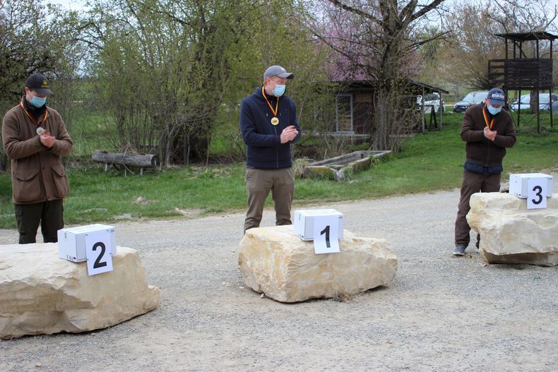 Foto: Martina Brandes / Alexander Thies (Mitte) gewann zwei DM-Titel, Platz zwei bei den Herren ging an Johannes Kesselstadt vor Rico Wollschläger.