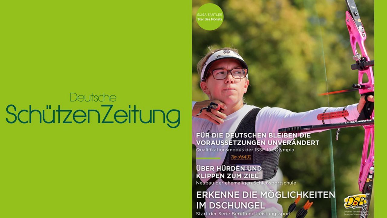 Foto: DSZ / Elisa Tartler ziert die Titelseite der neuesten Ausgabe der Deutschen SchützenZeitung.