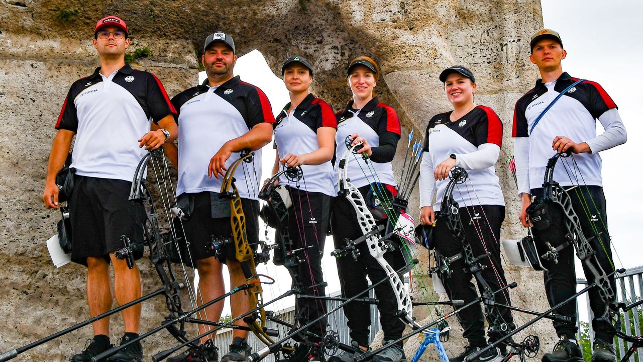 Foto: Eckhard Frerichs / Das deutsche Compound-Team bei der WM in Berlin.