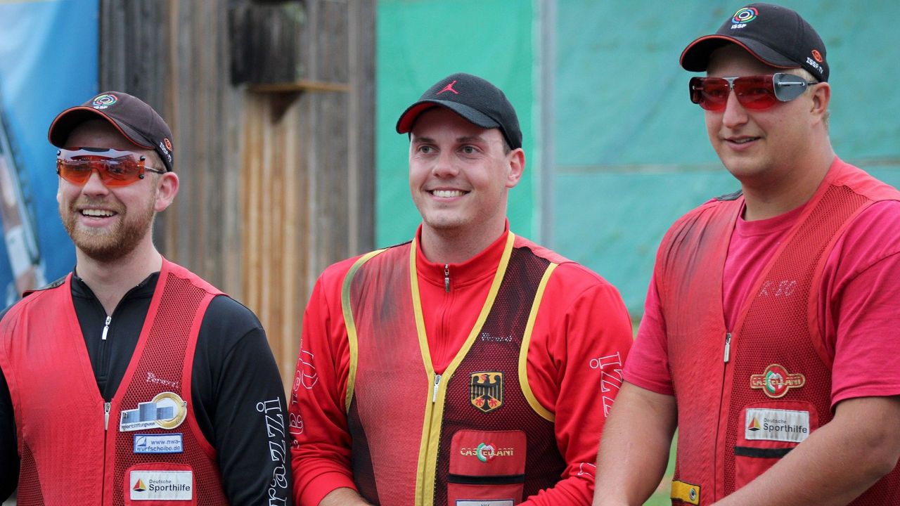 Foto: DSB / Sieht so das Skeet-Trio für die EM aus? Nach Teil 1 der EM-Qualifikation liegen Felix Haase (4. Platz), Vincent Haaga (1. Platz) und Tilo Schreier (2. Platz) gut im Rennen.