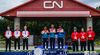 Foto: World Archery / Die drei Medaillen-Teams im U21-Compoundbereich: Deutschland mit Fabio Alex, Ruven Flüß und Noah Nuber, Indien sowie Spanien.