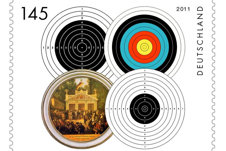 Briefmarke 150 Jahre Deutscher Schützenbund