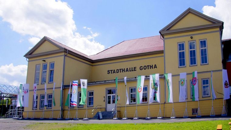 Foto: Thüringer Schützenbund / Die DSB-Gründungshalle, die die Stadt Gotha einst übernommen und für eine grundhafte Sanierung unter denkmalspflegerischen Gesichtspunkten saniert hat.