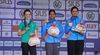 Foto: DSB / Das erste Siegertreppchen der WM bildeten v.l. Maria Atanasova/BUL, Sejal Kamble und Himanshi Himanshi/beide IND.