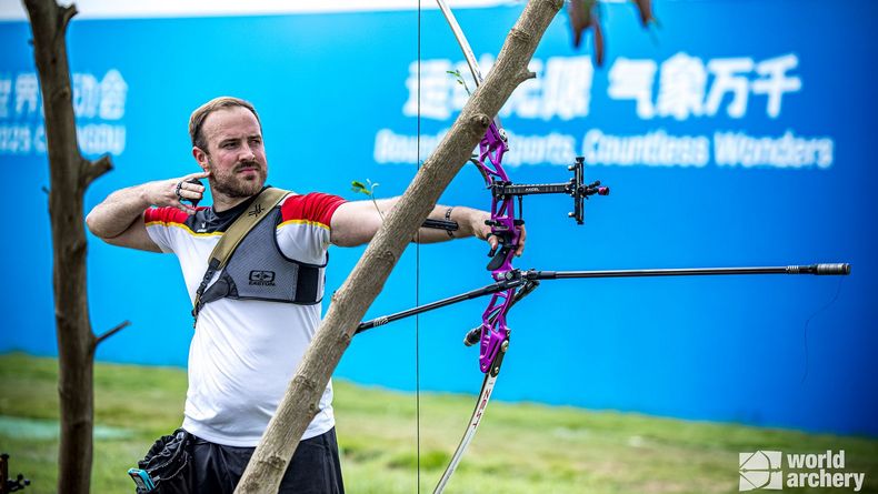 Foto: World Archery / Titelverteidiger Florian Unruh hat sich als Zweiter der Qualifikation in das Halbfinale geschossen. Foto: World Archery / Titelverteidiger Florian Unruh hat sich als Zweiter der Qualifikation in das Halbfinale geschossen.