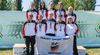 Foto: Britta Kußmaul / Das deutsche Team in Szeged mit der Disziplin-Verantwortlichen Sylvia Torba und Ralf Jaep, dem DSB-Bundesreferenten Target Sprint/Sommerbiathlon.