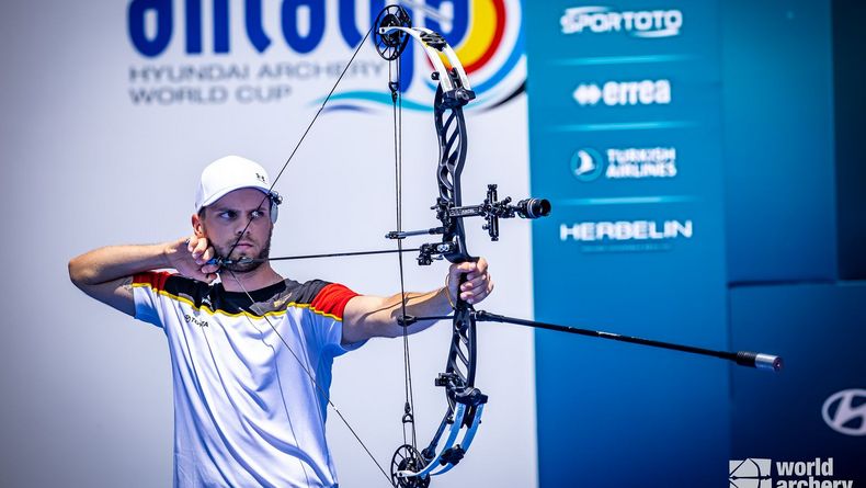 Foto: World Archery / Paolo Kunsch, vor kurzem Weltcup-Zweiter im Mixed in Antalya, will auch in Essen an seine starke Form anknüpfen. Foto: World Archery / Paolo Kunsch, vor kurzem Weltcup-Zweiter im Mixed in Antalya, will auch in Essen an seine starke Form anknüpfen.