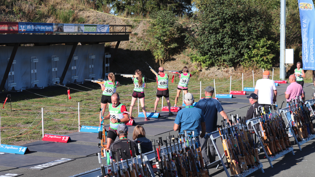 Foto: SG Wörnitz / Der Schießstand bei der DM Sommerbiathlon