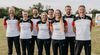 Foto: Lisa Haensch / Strahlende Gesichter beim WM-Team Recurve v.l.: Marc Dellenbach, Michelle Kroppen, Maximilian Weckmüller, Katharina Bauer, Moritz Wieser, Charline Schwarz, Florian Unruh und Oliver Haidn.