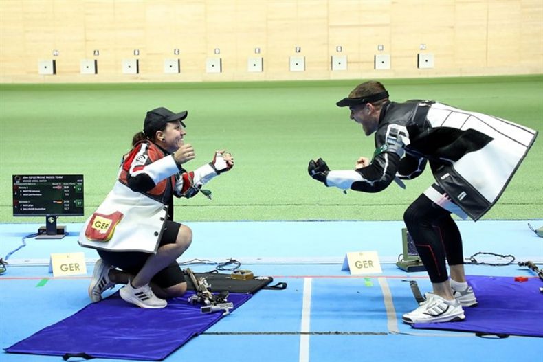 Foto: ISSF / Jolyn Beer und Maximilian Dallinger wollen auch bei der WM in Baku jubeln.