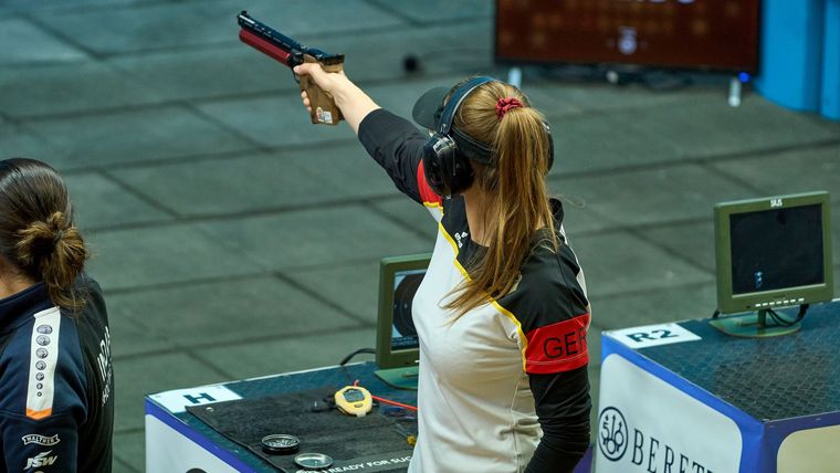 Foto: ISSF / Mit Michelle Skeries schoss sich endlich mal wieder eine deutsche Luftpistolenschützin in ein Finale eines Weltcups.