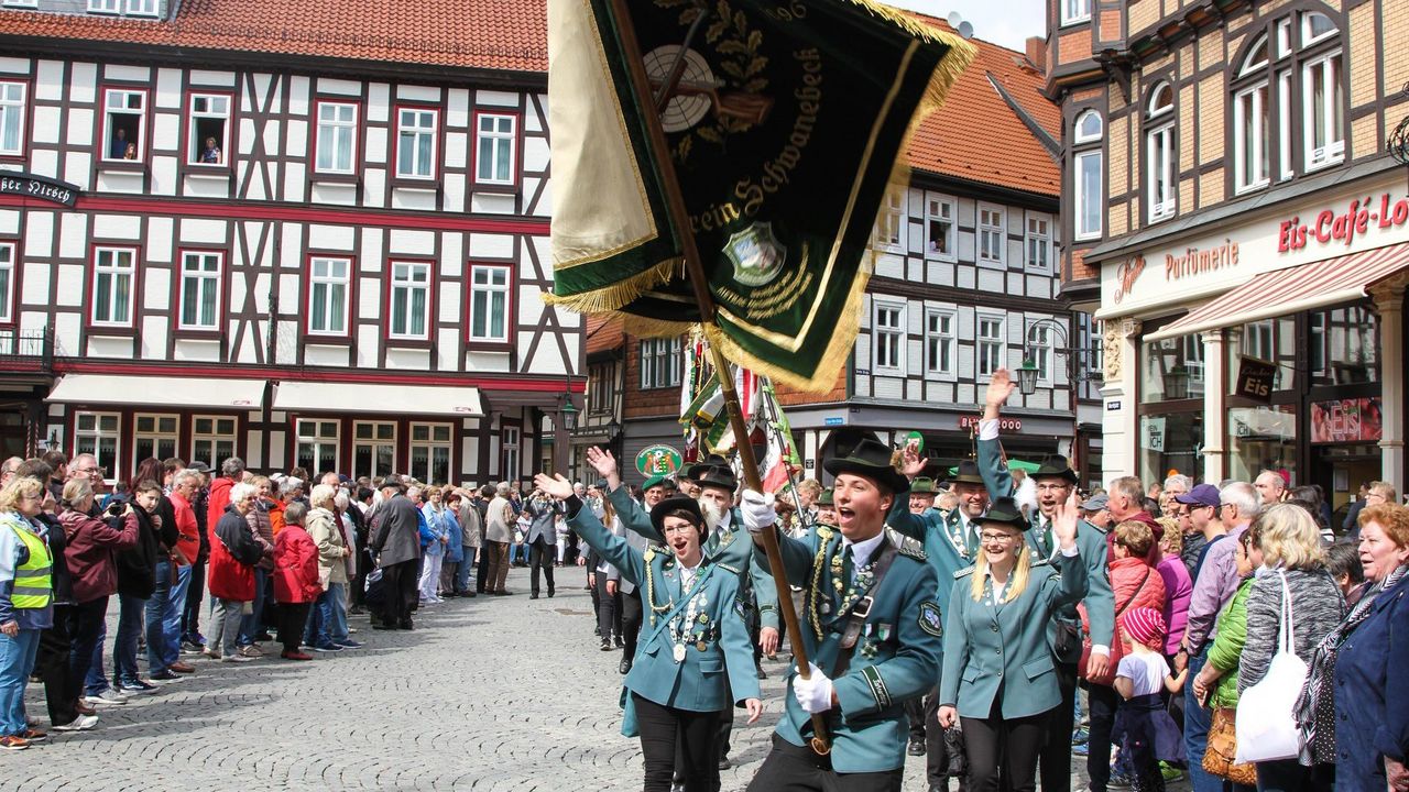 Foto: DSB / Zuletzt fand 2019 in Wernigerode ein Festumzug im Rahmen eines Deutschen Schützentages statt.