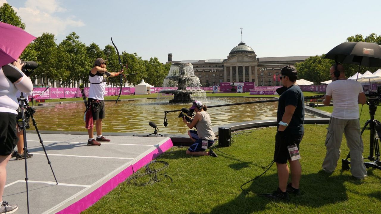 Foto: DSB / So sah es 2020 beim Deutschland Cup aus, so wird es auch bei der DM sein: Das ZDF (und Sportdeutschland.TV) wird schöne Bogenbilder zeigen.