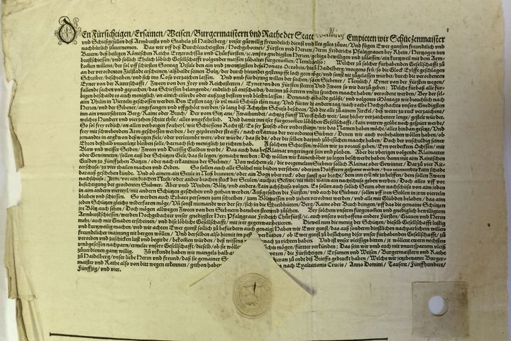 Ladbrief Heidelberg, 1554