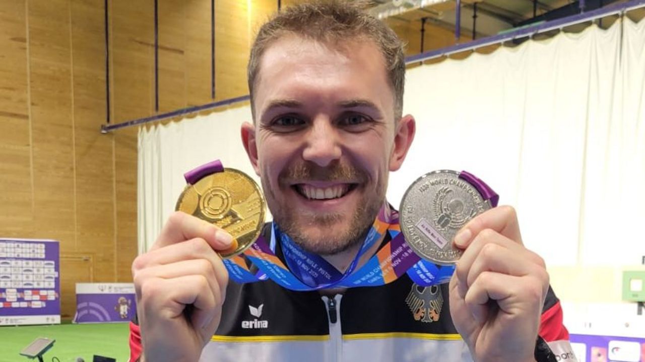 Foto: DSB / Gold- (und Silber)Junge: Maximilian Dallinger ist neuer Luftgewehr-Weltmeister im Einzel und zudem Vize-Weltmeister im Team.