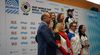Foto: DSB / Der Weltcup in München ist international hoch angesehen und besetzt, wie hier das Foto der letztjährigen Siegerehrung Sportpistole mit ISSF-Präsident Luciano Rossi und Athleten und Trainern aus Deutschland, Frankreich und Südkorea zeigt.