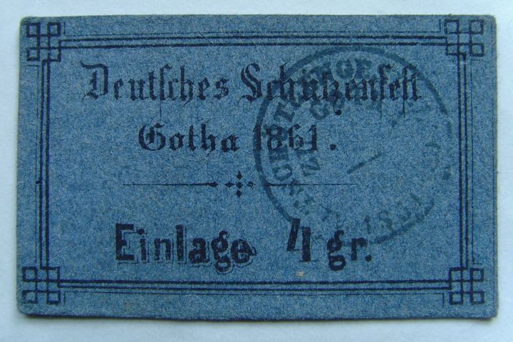 Schützenfest Gotha Einlagekarte, 1861