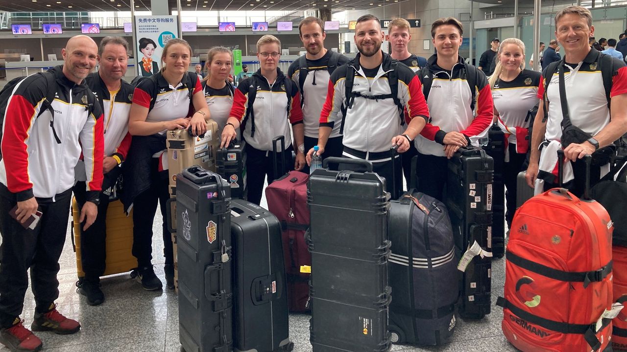 Foto: DSB / Das deutsche Recurve-Team vor dem Abflug nach Shanghai.