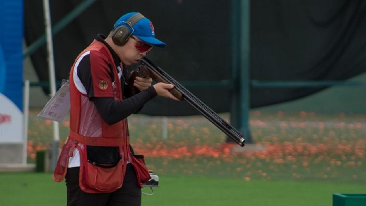 Foto: ISSF / Stark! Marius John schoss sich mit Bestleistung in das Trap-Finale und wurde dort Sechster.