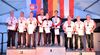 Foto: Manfred Kopitar / Ein typisches Bild bei der WM in Eisenstadt: Die deutschen Schützen - hier Michael Sturm, Ute Gretz und Reiner Holla - stehen oben und schmettern die Nationalhymne.