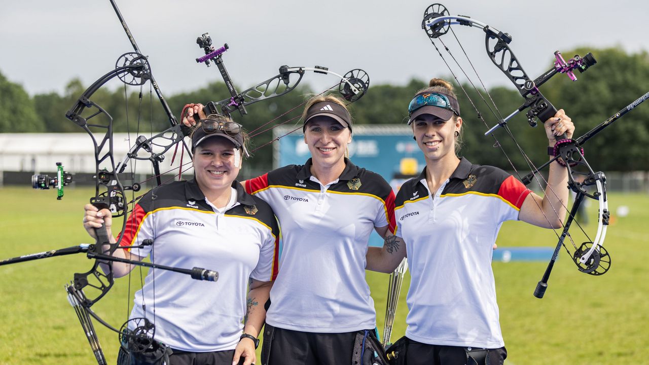 Foto: World Archery Europe / Das deutsche Compound Damen-Team gewinnt Gold beim Grand Prix in Arnhem.