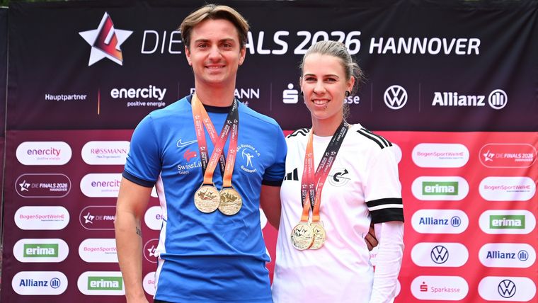 Foto: Eckhard Frerichs / König und Königin von Hannover: Recuver Moritz Wieser und Compounderin Marie Marquardt gewannen bei Die Finals je zwei Goldmedaillen.