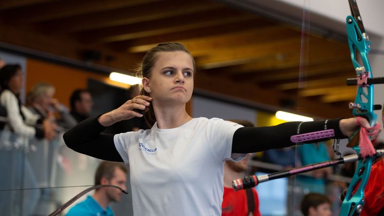 Foto: FSG Tacherting / Sarah Reincke (BC Villingen-Schwenningen) will ihr Team zum Bundesligafinale nach Wiesbaden schießen. Foto: FSG Tacherting / Sarah Reincke (BC Villingen-Schwenningen) will ihr Team zum Bundesligafinale nach Wiesbaden schießen.