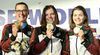 Foto: ISSF / Beim Weltcup in Baku gewannen Christine Wenzel, Nadine Messerschmidt und Nele Wißmer Team-Gold, bei der EM-Qualifikation sind sie Konkurrentinnen.