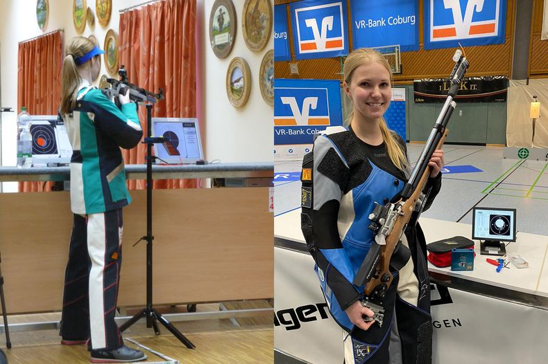 Bild: Erber/Ettner / Denise Erber im Vergleich: Links bei ihrem allerersten Wettkampf, rechts nach ihrem 400er-Triumph gegen Sonja Pfeilschifter in der Bundesliga. Bild: Erber/Ettner / Denise Erber im Vergleich: Links bei ihrem allerersten Wettkampf, rechts nach ihrem 400er-Triumph gegen Sonja Pfeilschifter in der Bundesliga.