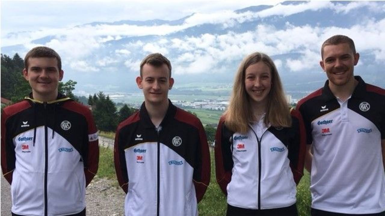 Foto: DSB / Das DSB-Quartett in Innsbruck v.l.: Max Ohlenburger, Marc Hülsmann, Lea Ruppel und Maximilian Dallinger.