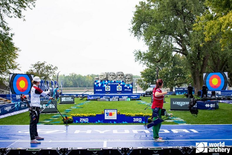 Foto: World Archery / Das Goldfinale aus der Sicht der Athletinnen. Foto: World Archery / Das Goldfinale aus der Sicht der Athletinnen.
