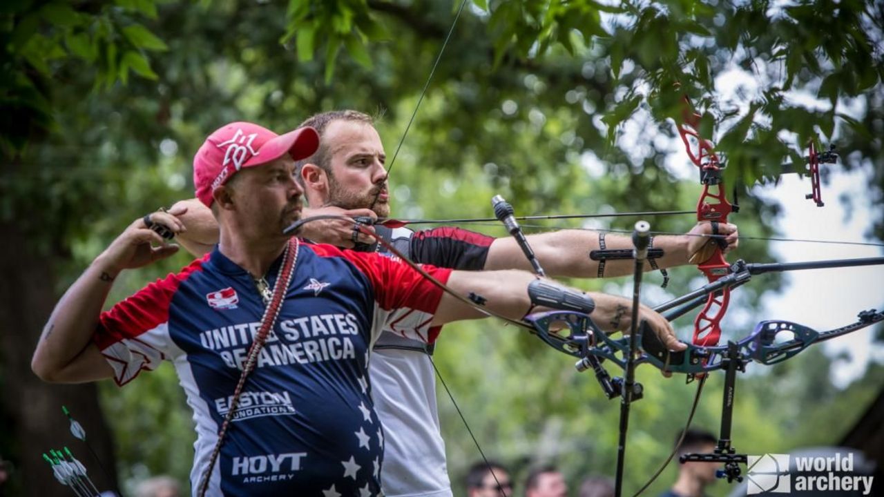 Foto: World Archery / Der Superstar und sein "Meister": Brady Ellison hatte gegen einen formidablen Florian Unruh keine Chance.