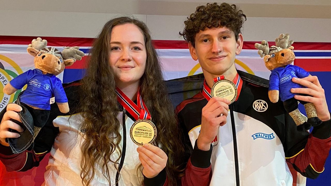 Foto: DSB / Vanessa Seeger und Eduard Baumeister gewannen bei der Druckluft-EM in Hamar Gold im Mixed mit der Luftpistole und sind auch in Suhl am Start.