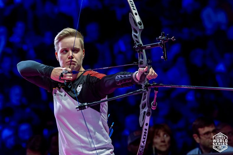 Foto: World Archery / Michelle Kroppen im Goldfiale in Las Vegas.