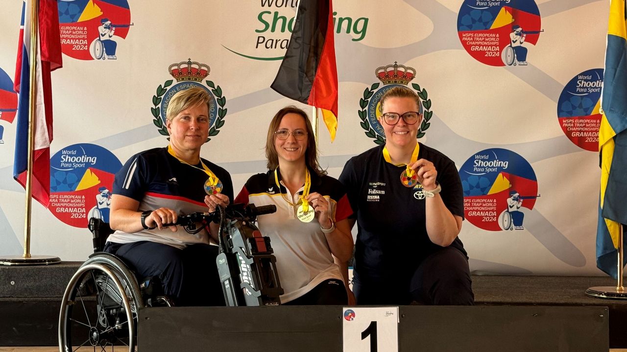 Foto: Rudi Krenn / Natascha Hiltrop gewann im Dreistellungskampf EM-Gold vor der Slowakin Vadovicova und der Schwedin Benson.