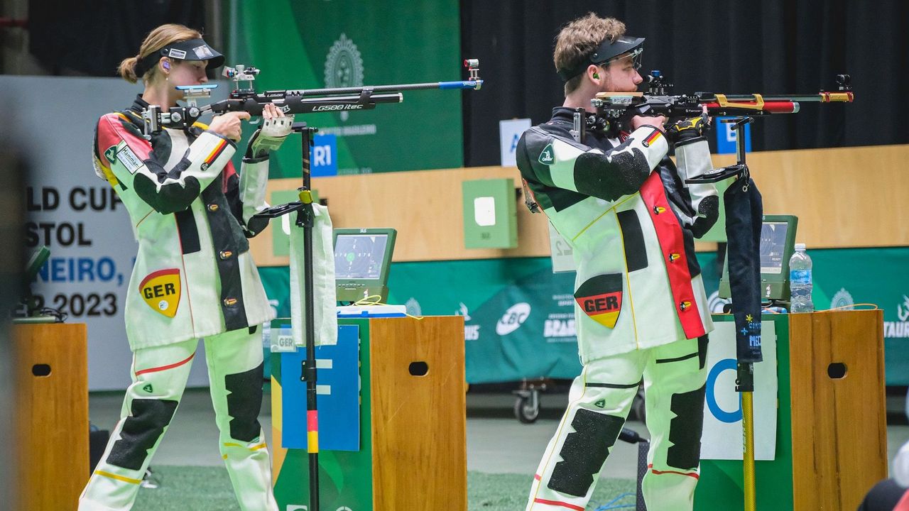 Foto: David Koenders / Anna Janßen und Maximilian Ulbrich stellen 50% des deutschen Gewehrteams bei der Champions League in Budapest.